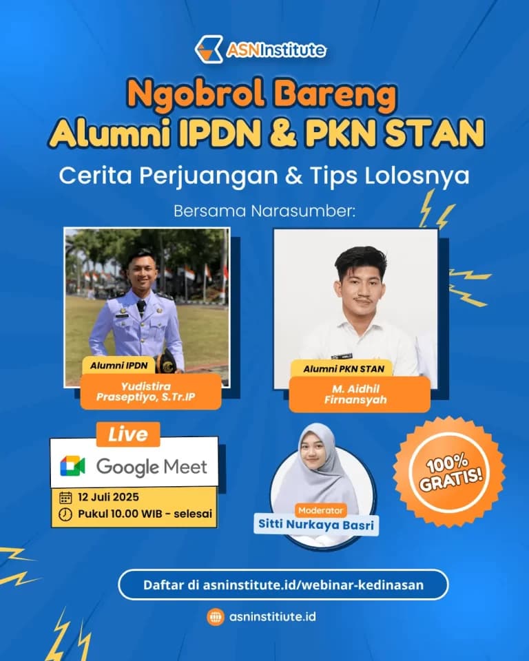 Poster webinar sekolah kedinasan