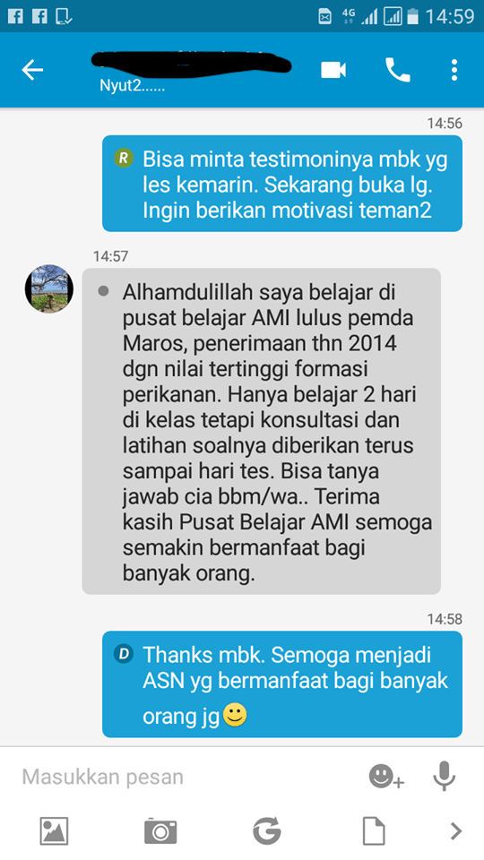 Testimoni 113 bimbingan belajar persiapan stan makassar