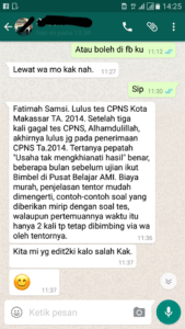 Testimoni 78 bimbingan test calon pegawai negeri sipil