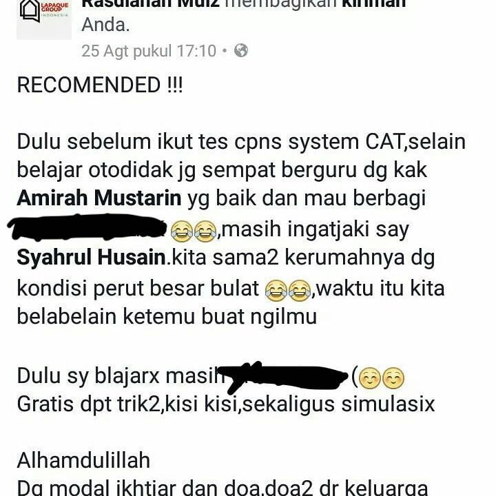 Testimoni 115 testi kelas online ipdn