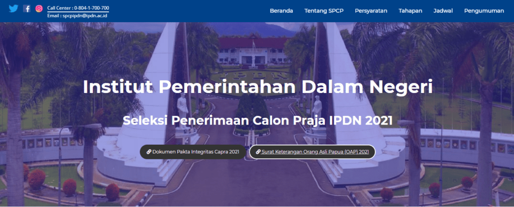 Syarat Masuk dan Program Studi IPDN