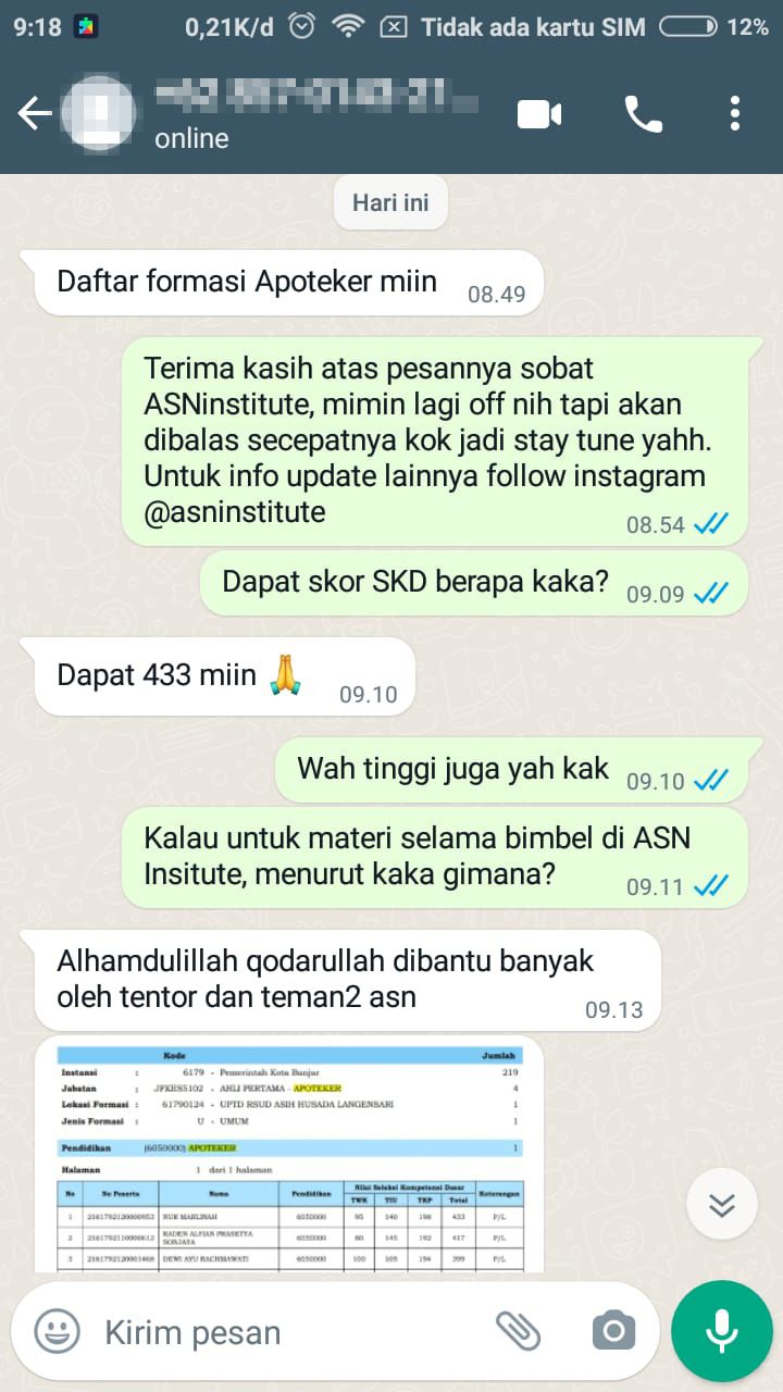 Testimoni 96 bimbel online terpercaya asn institute 1