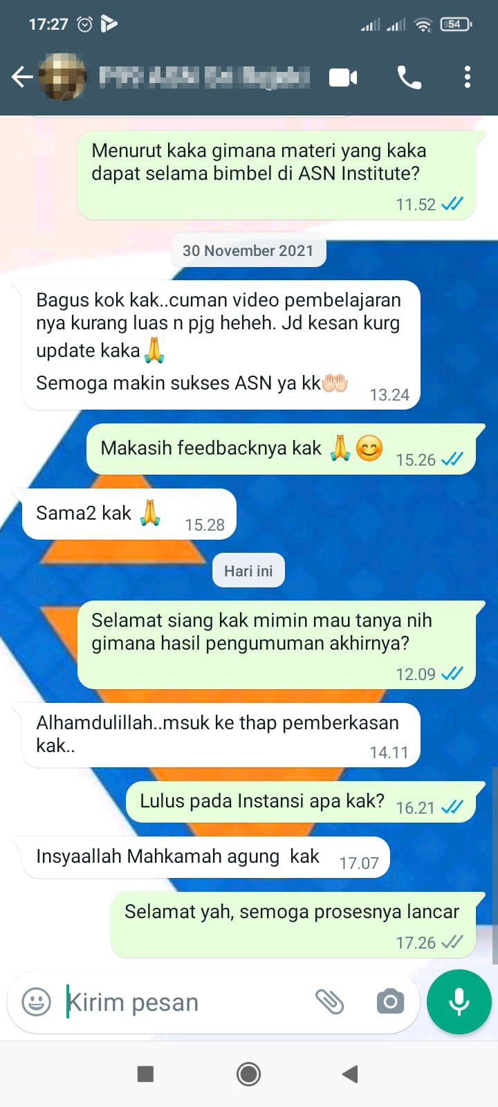 Testimoni 94 bimbel online terpercaya asn institute 4