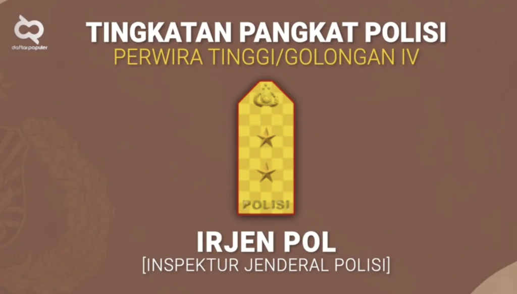 22 Pangkat Akpol & Polri Lengkap Dari Tamtama hingga Perwira 3 pangkat akpol tertinggi
