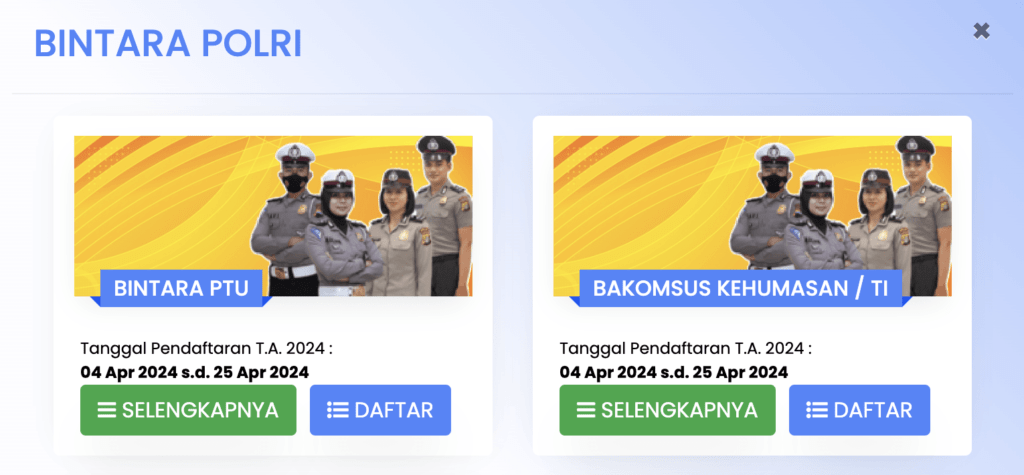 pendaftaran bintara polri 2024