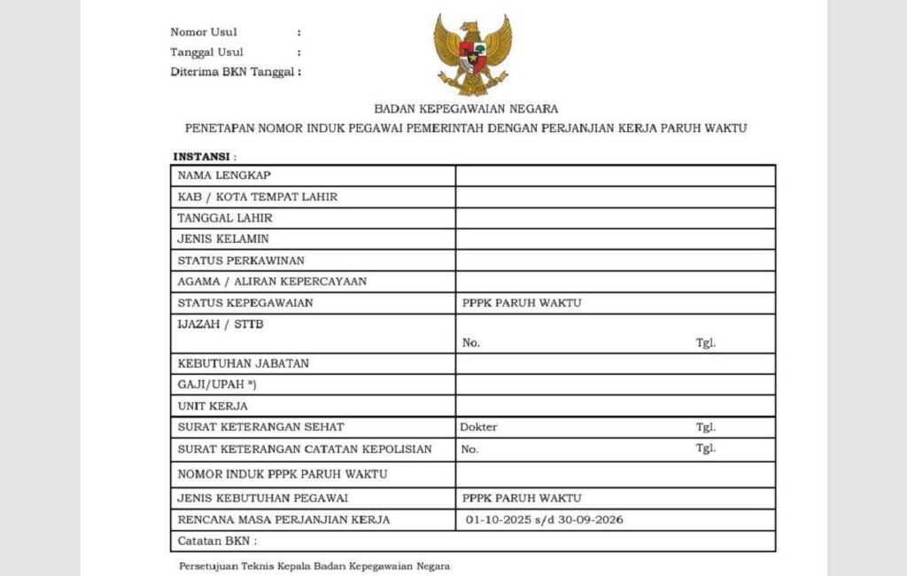 BKN Rilis 4 Aturan Baru Penetapan NI PPPK Paruh Waktu 2025! 1 penetapan ni pppk